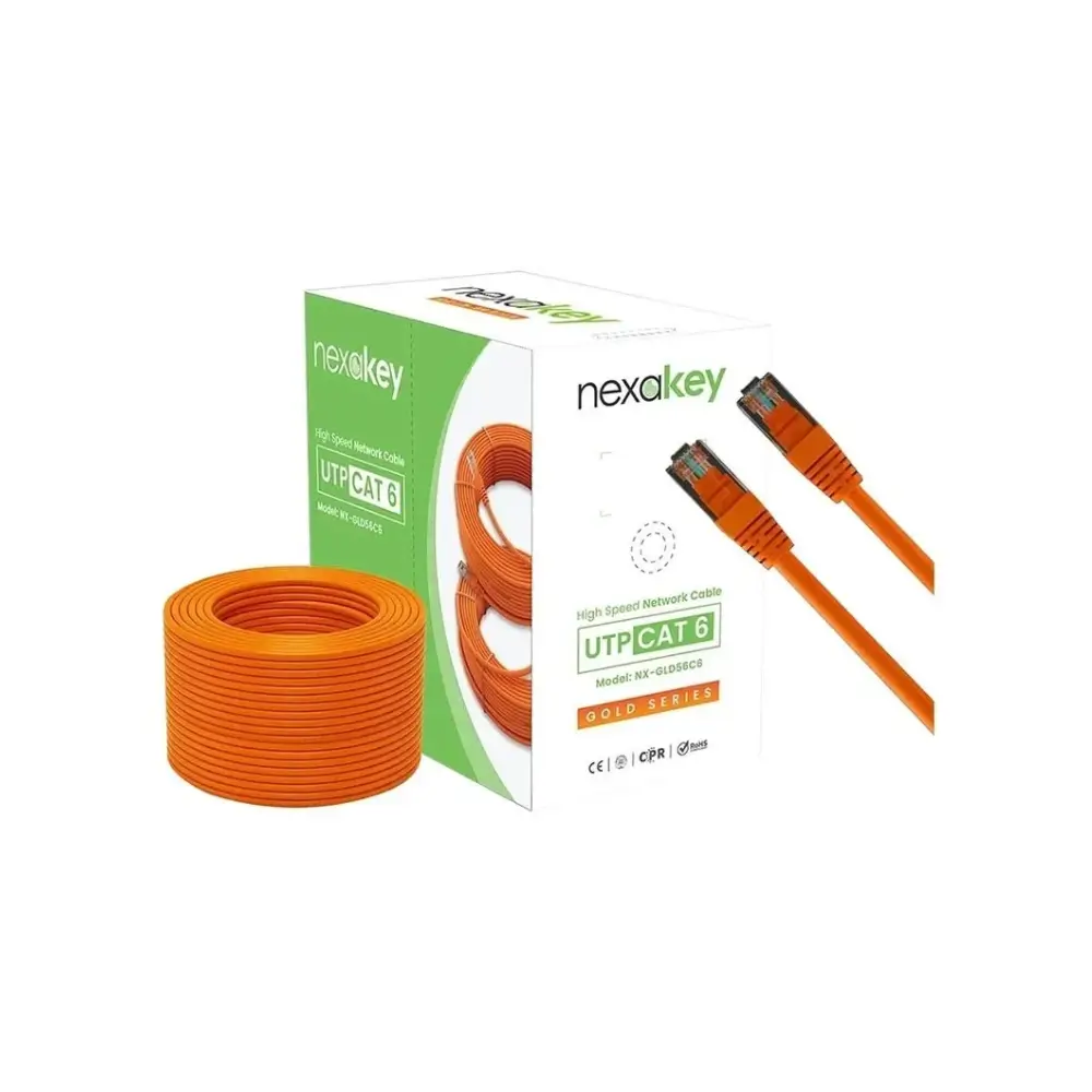 Full 100 meter Nexakey NX-GLD56C6 network cable coil from Geary BD Full 100 meter Nexakey NX-GLD56C6 network cable coil from Geary BD