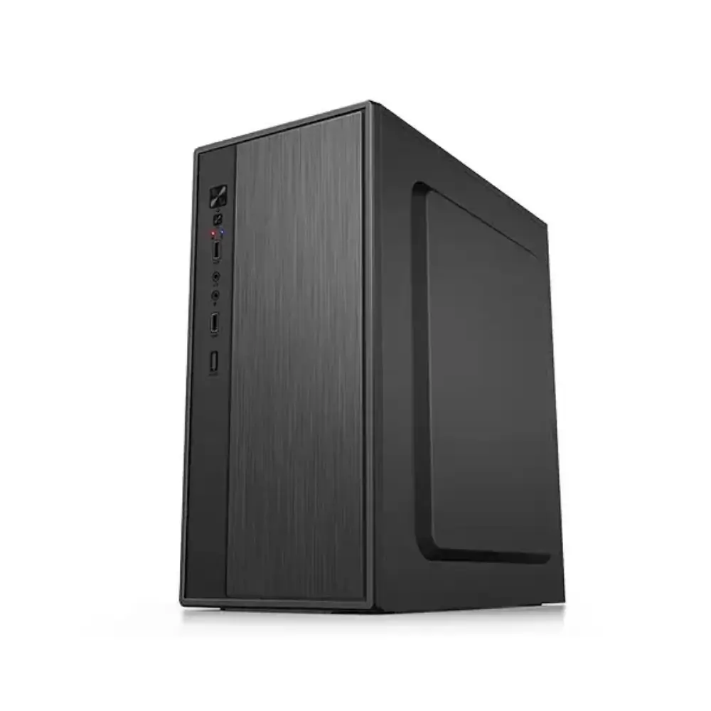 Golden Field 2506B black Micro-ATX casing front and side view