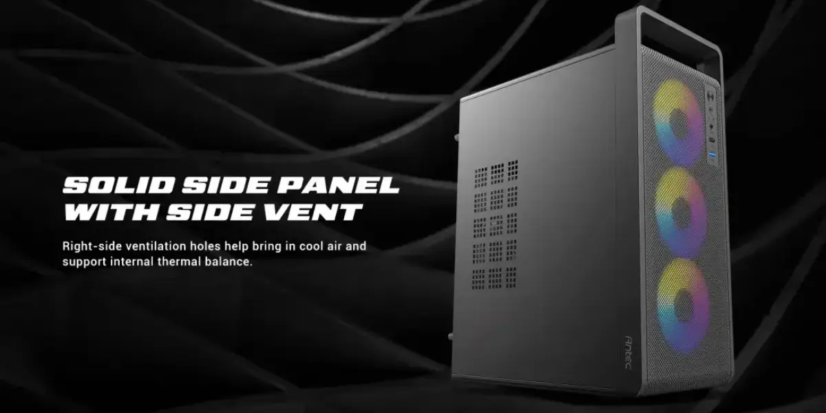 Antec ST6M ARGB Micro-ATX Casing with 3 ARGB Front Fans