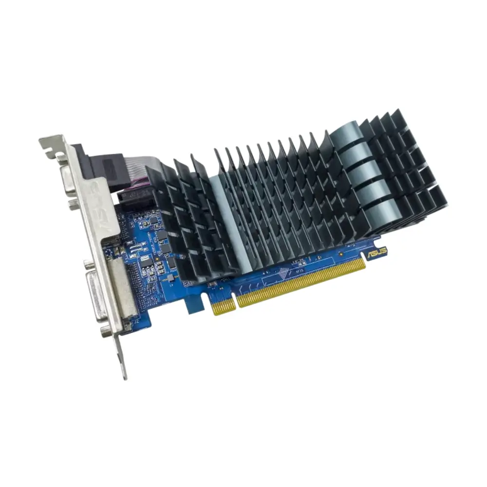 Large passive heatsink on ASUS GT 710 EVO for silent 0dB cooling