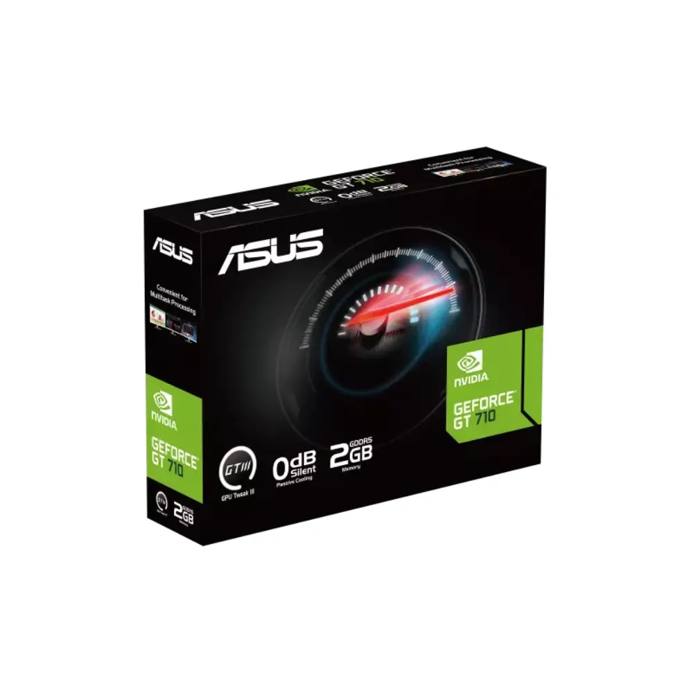 HDMI, DVI-D and VGA ports on the ASUS GT 710 GDDR5 EVO card