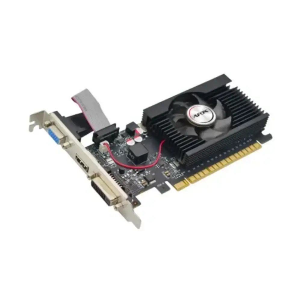 Close-up detail of the AFOX GT 710 card heatsink and fan
