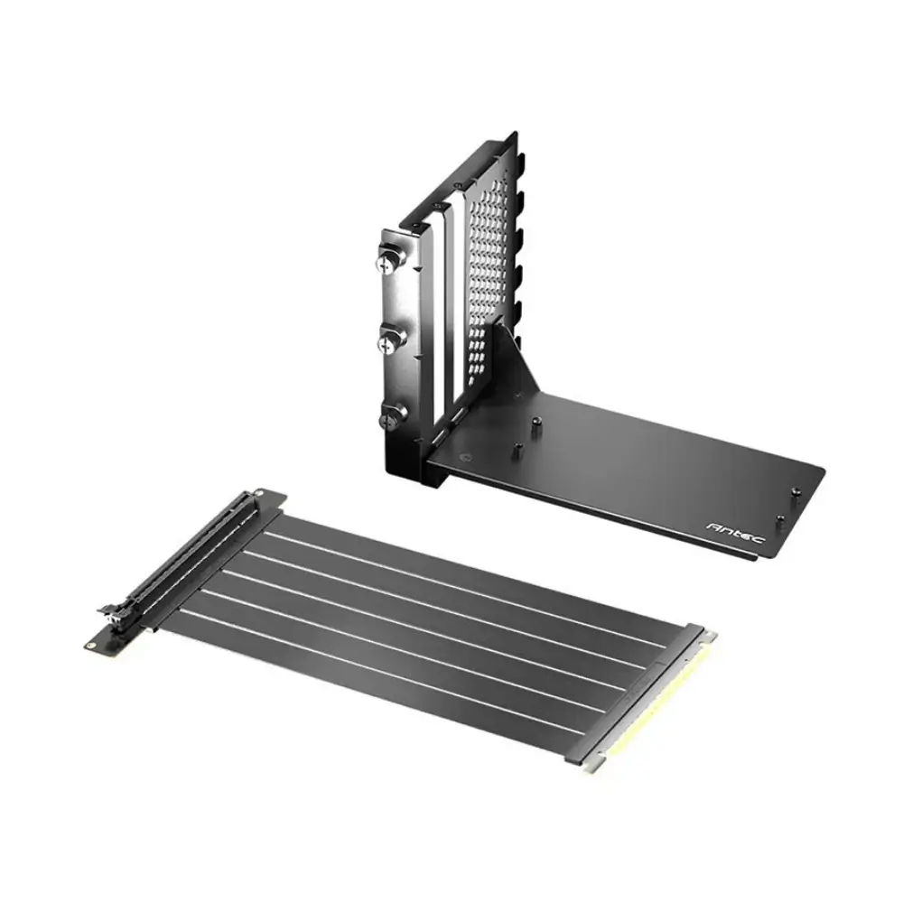 Close-up of the PCIe connector on the Antec riser cable