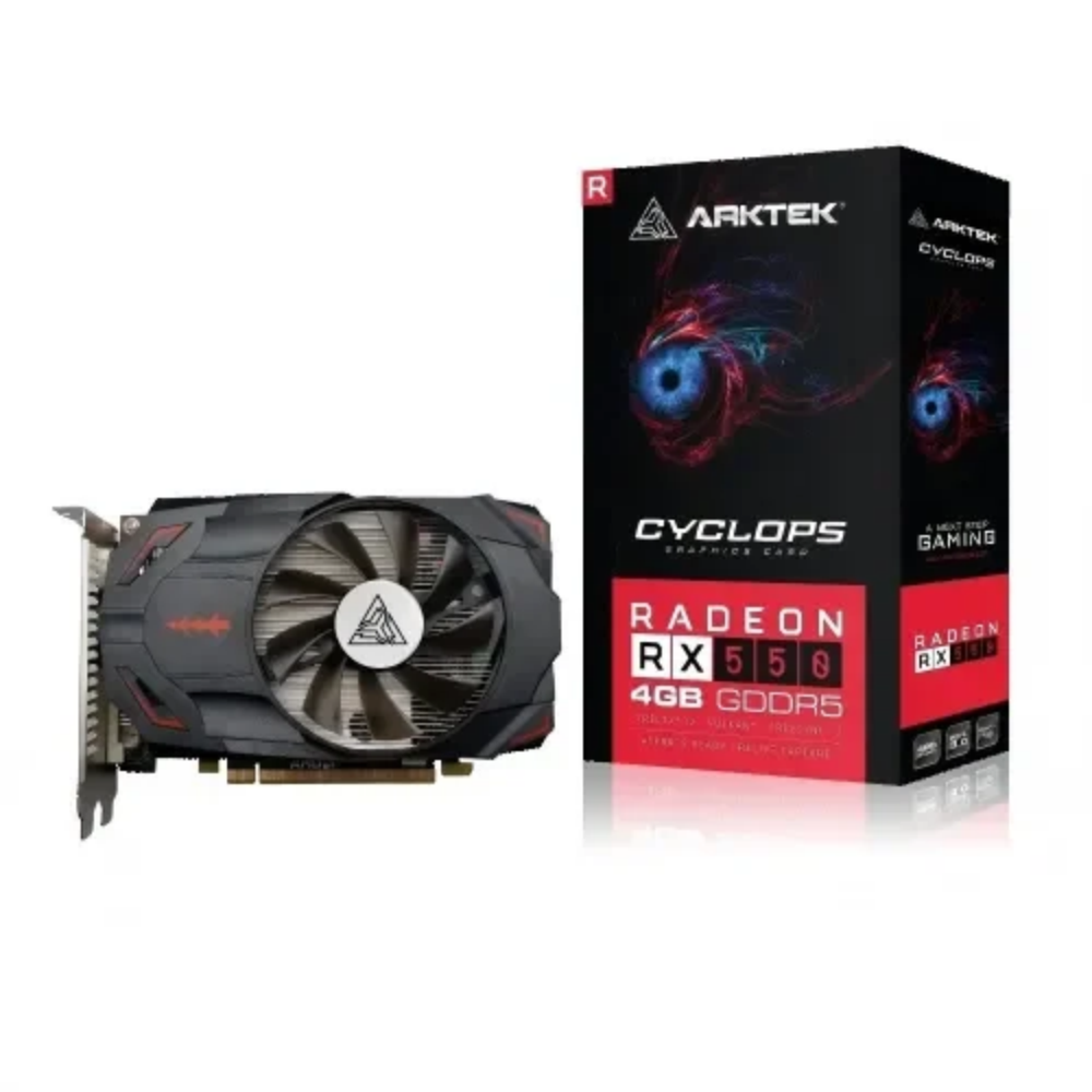 ARKTEK RX 550 graphics card with HDMI, DVI and DisplayPort outputs