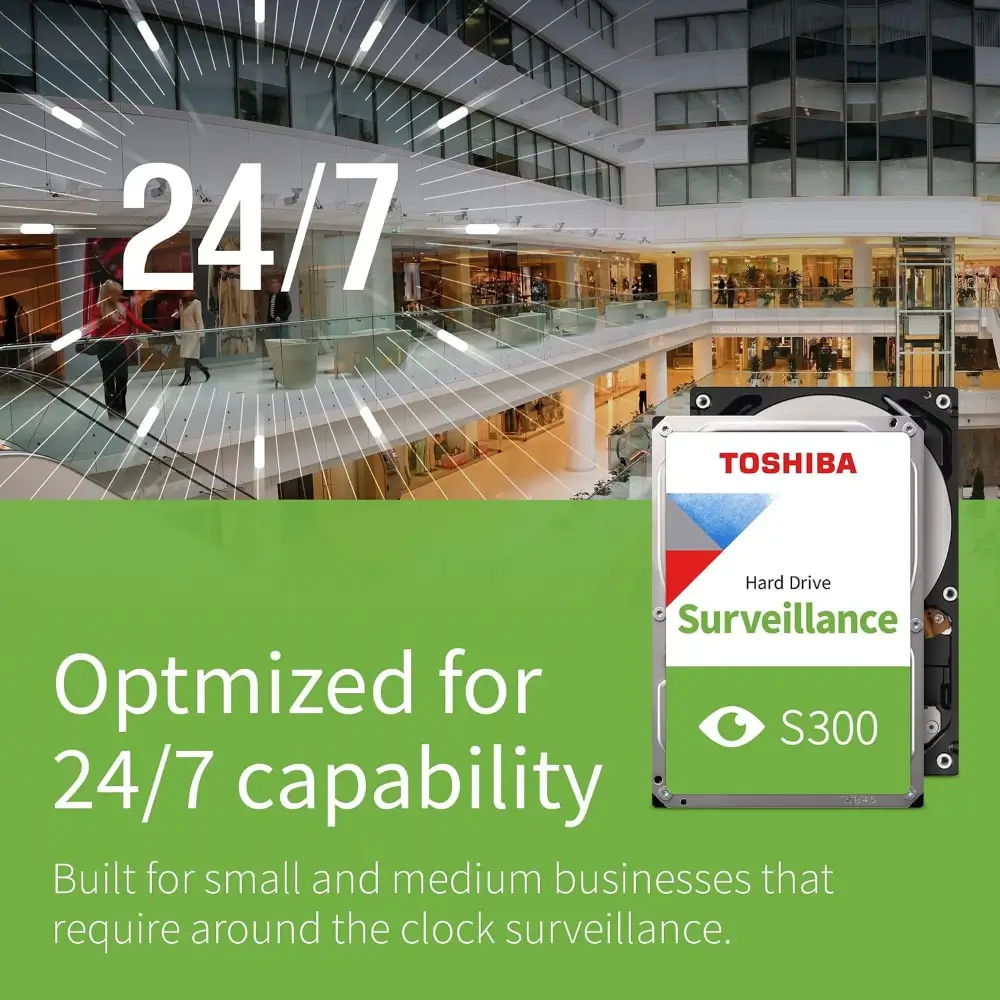 Toshiba S300 surveillance HDD built for 24/7 camera recording