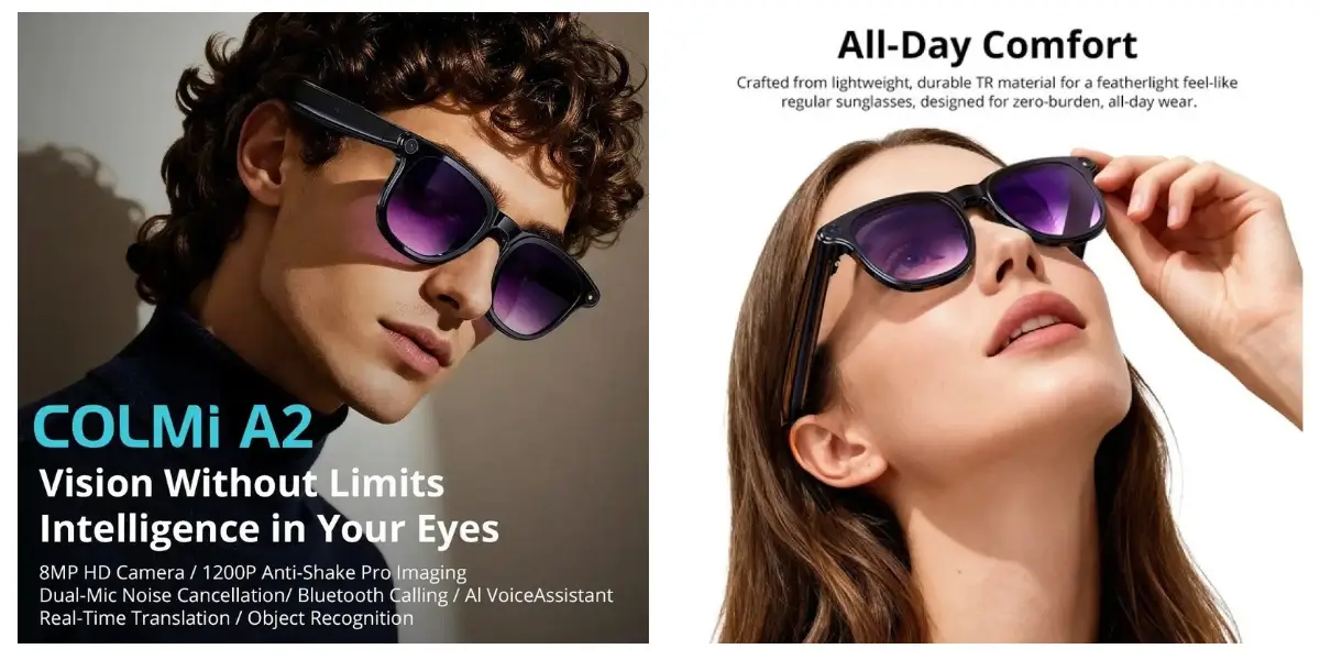 COLMI A2 Smart AI Glasses with 8MP Sony IMX219 Camera