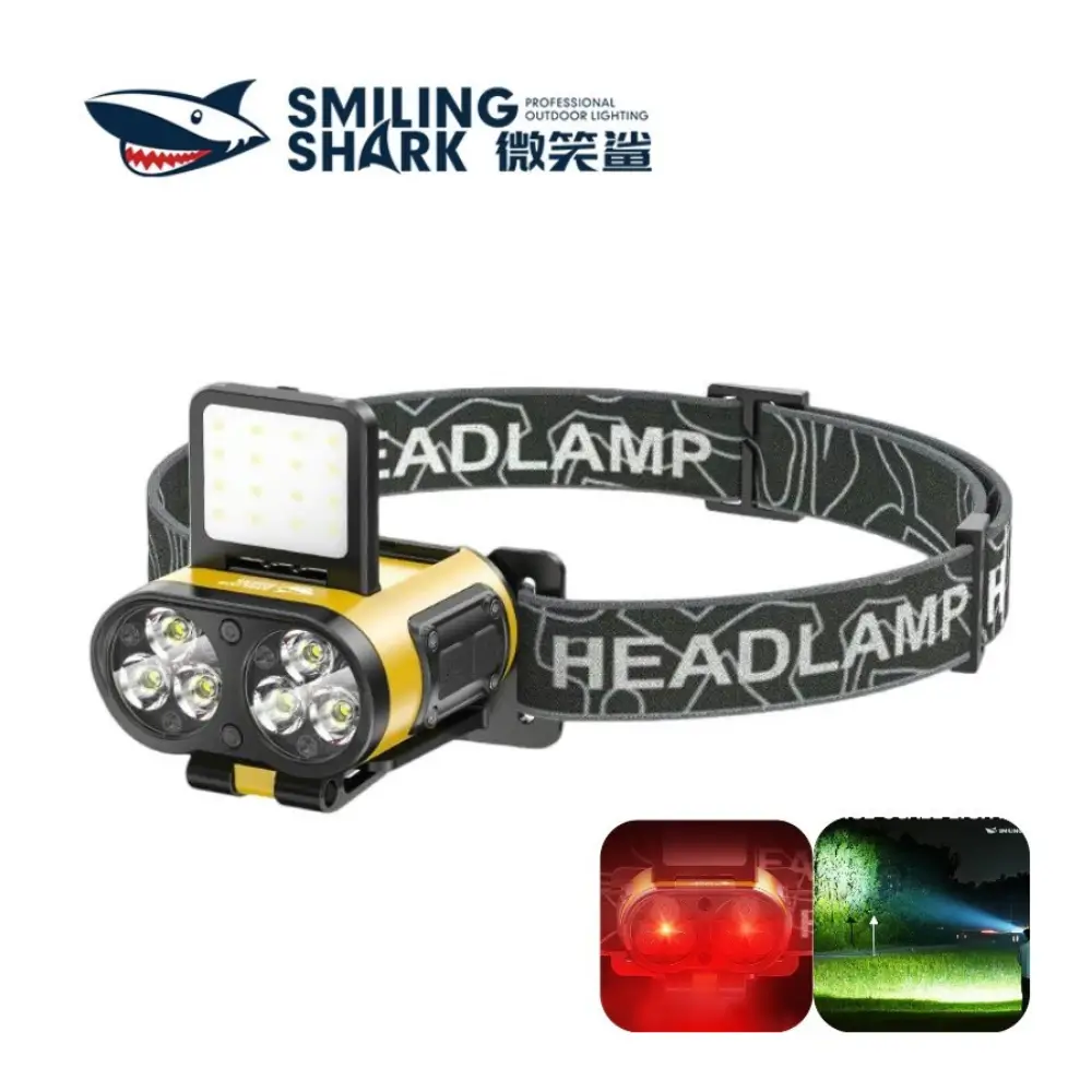 Smiling Shark TD-0199 black motion sensor headlamp front view Smiling Shark TD-0199 black motion sensor headlamp front view