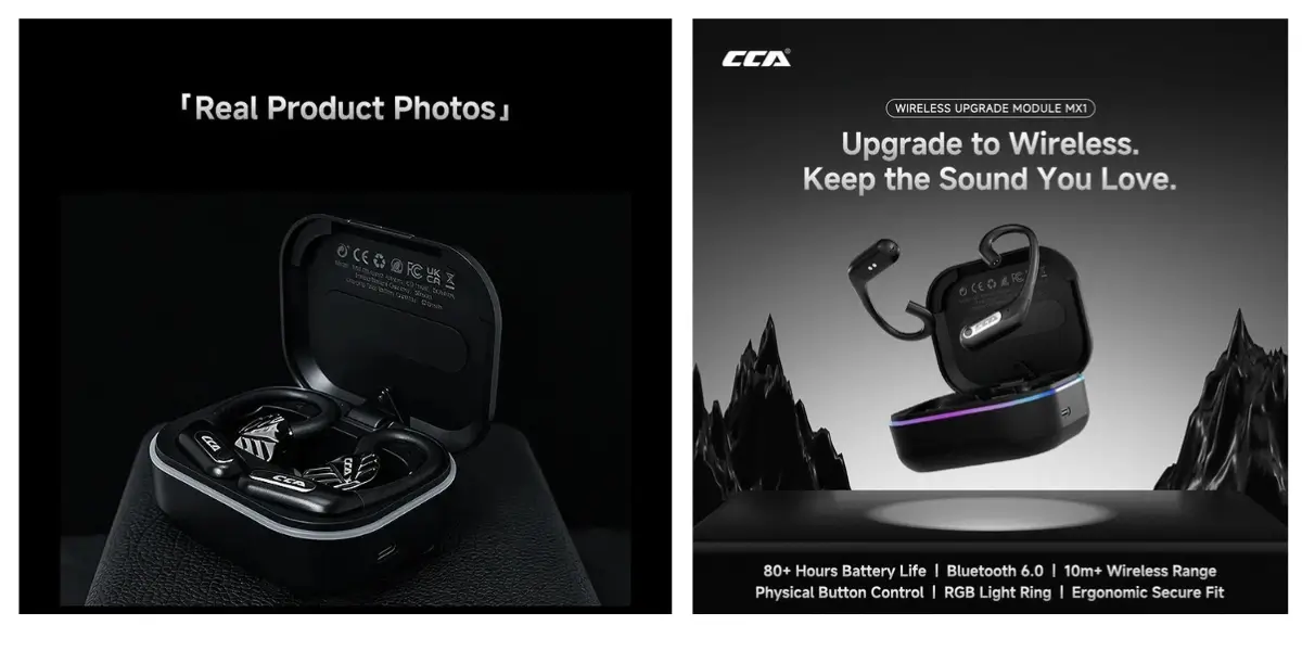 CCA MX1 Bluetooth 6.0 Wireless Earhook Adapter for IEMs
