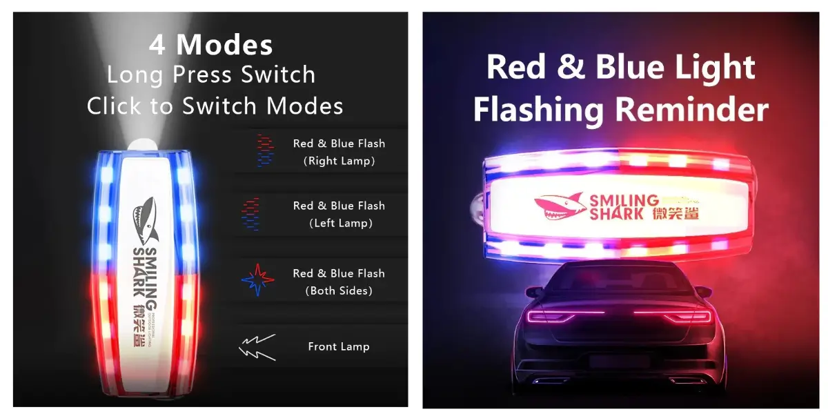 Smiling Shark JD003 Rechargeable Shoulder Warning Light - image 2