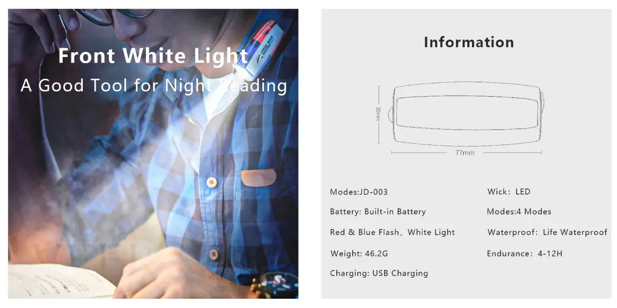 Smiling Shark JD003 Rechargeable Shoulder Warning Light