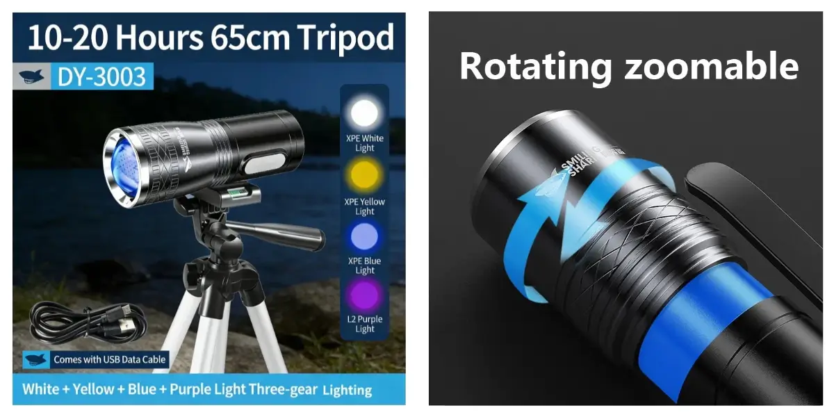 Smiling Shark DY-3003 LED Flashlight with 1500 Lumens