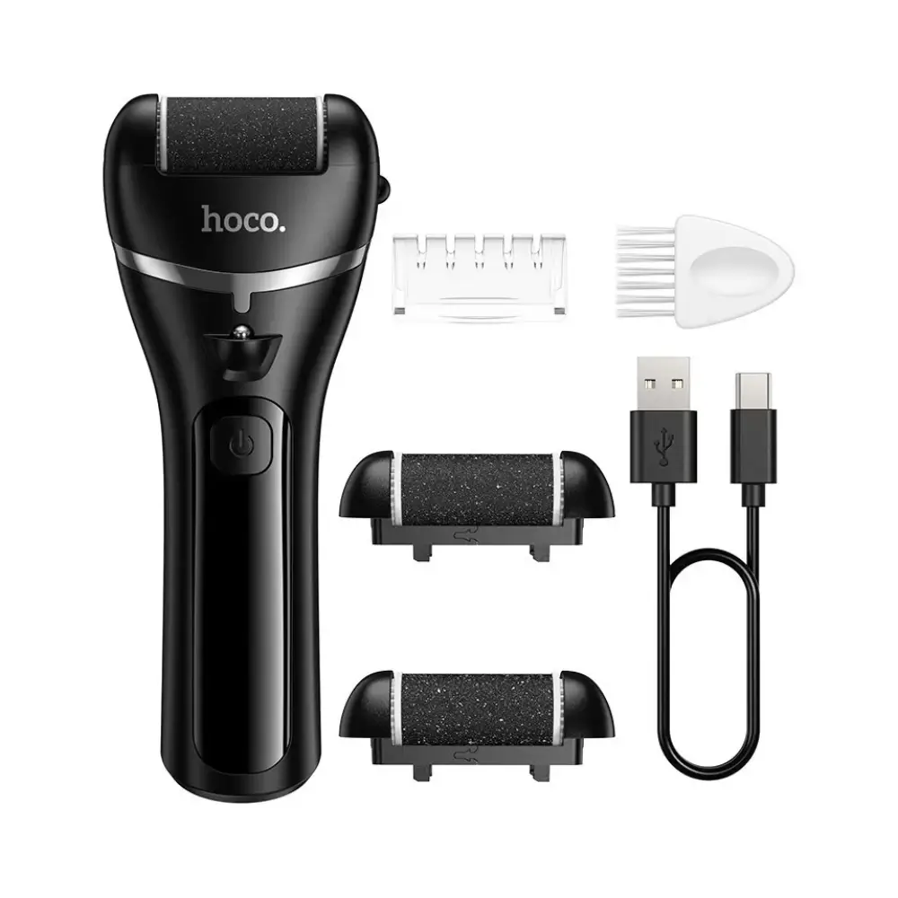 Hoco HP90 foot dermabrasion device showing 3 speed levels Hoco HP90 foot dermabrasion device showing 3 speed levels
