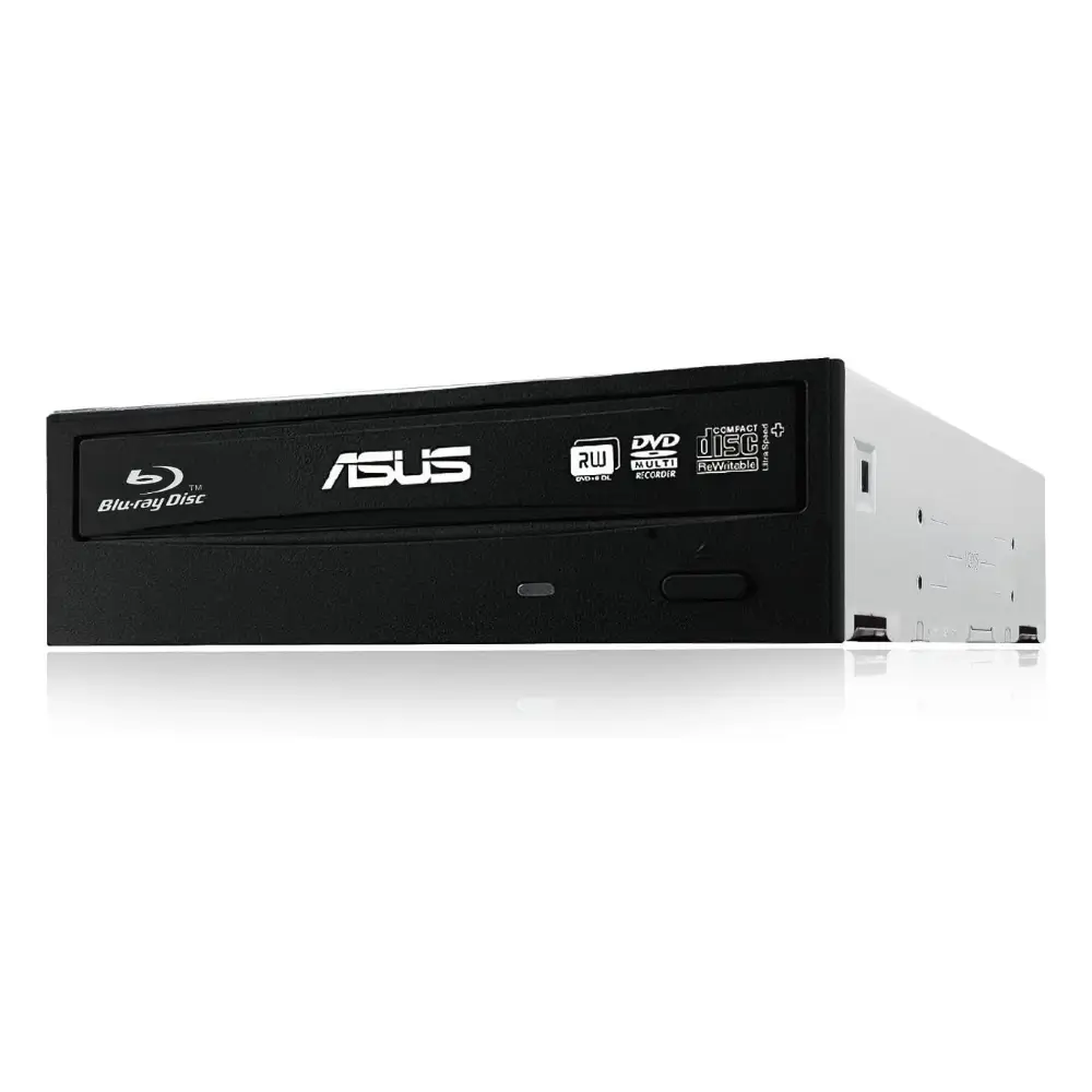 ASUS BW-16D1HT 16X Blu-ray DVD writer, front view ASUS BW-16D1HT 16X Blu-ray DVD writer, front view
