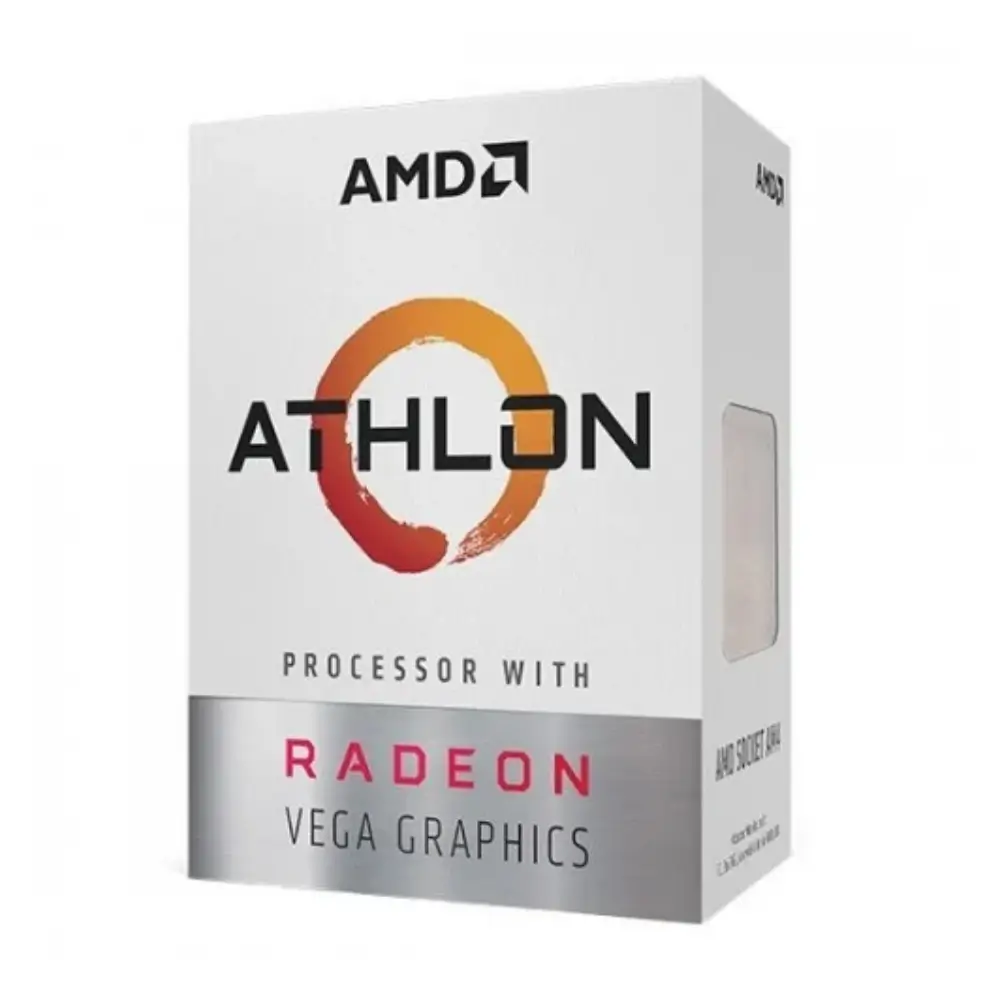AMD Athlon PRO 300GE AM4 desktop processor, top view AMD Athlon PRO 300GE AM4 desktop processor, top view
