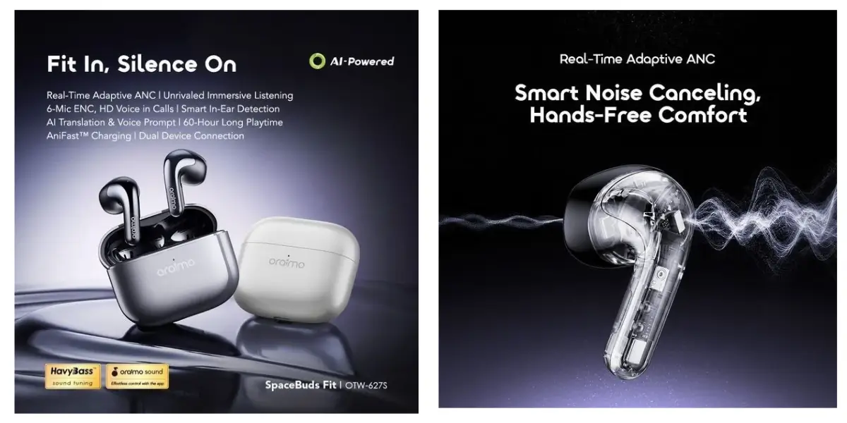 oraimo SpaceBuds Fit ANC Wireless Earbuds OTW-627S