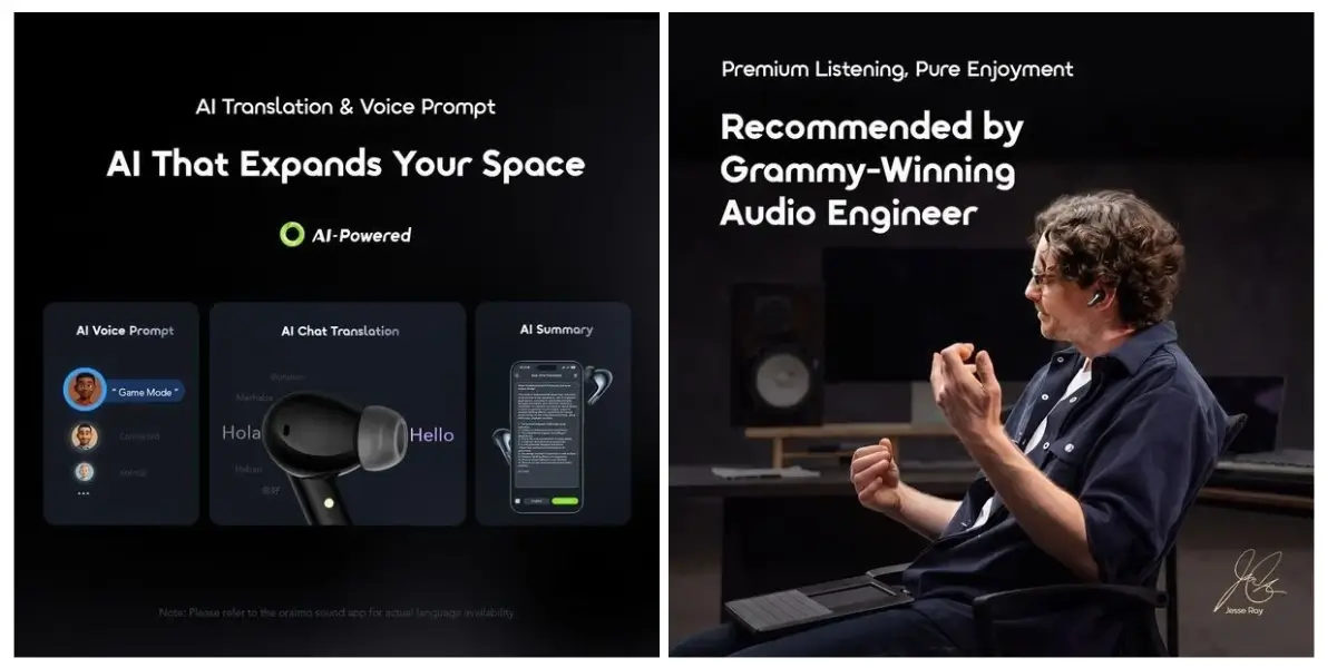 oraimo SpaceBuds 2 AI OTW-631 True Wireless Earbuds