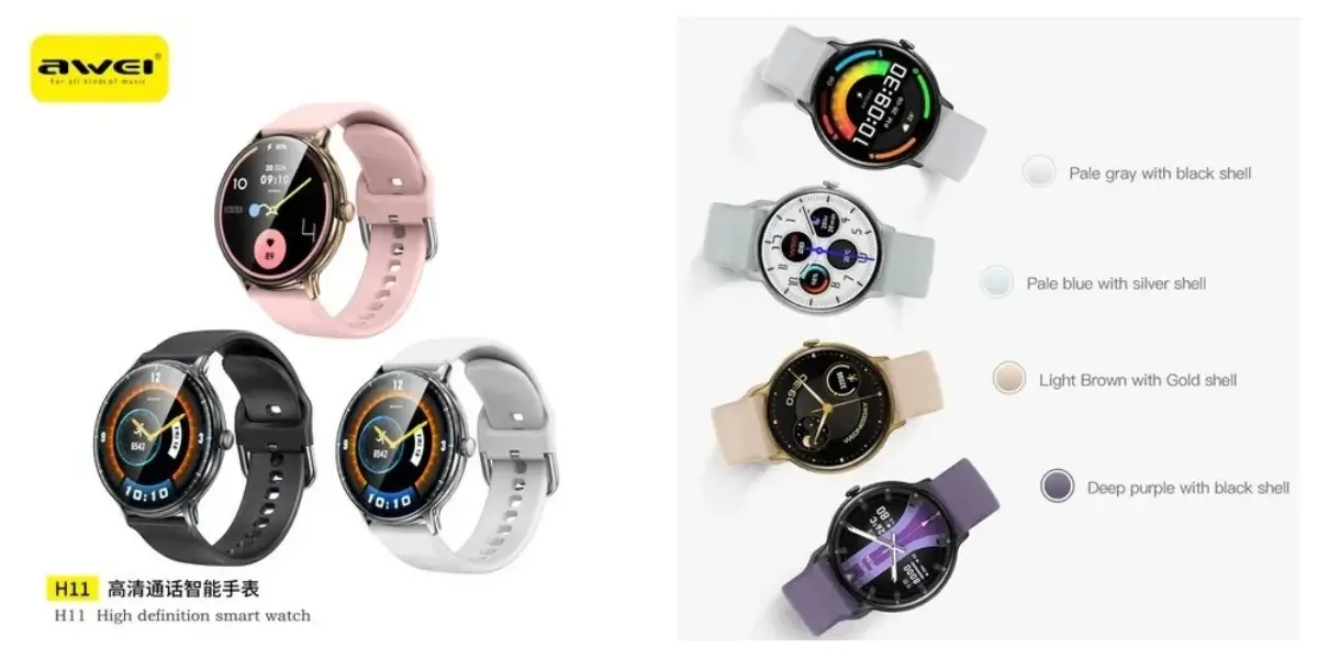 AWEI H11 Bluetooth Calling Smart Watch with AMOLED Display