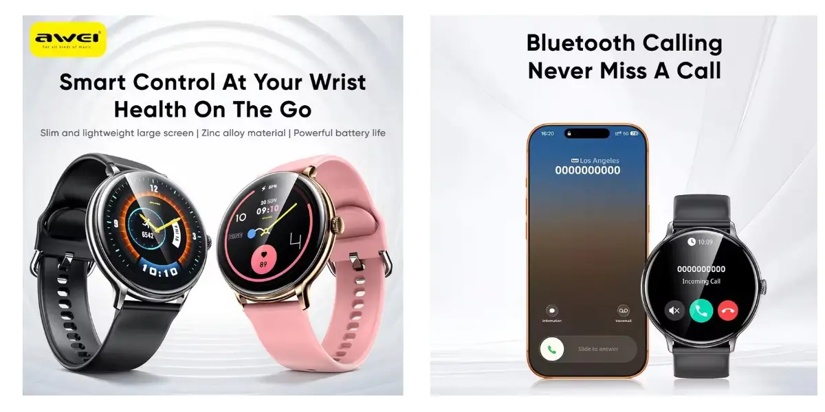 Awei H11 Bluetooth Smart Watch with Health Monitoring