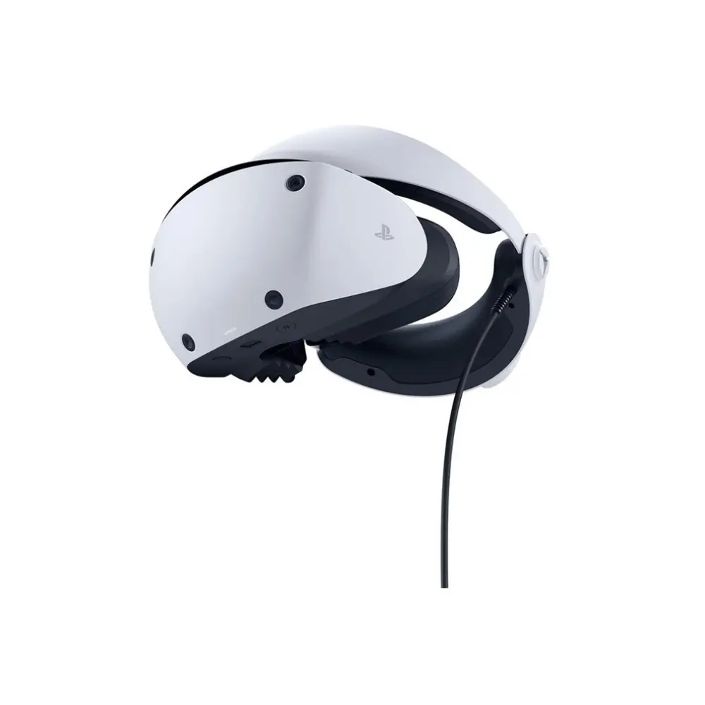 Close-up of the PlayStation VR2 headset and its USB Type-C connection Close-up of the PlayStation VR2 headset and its USB Type-C connection