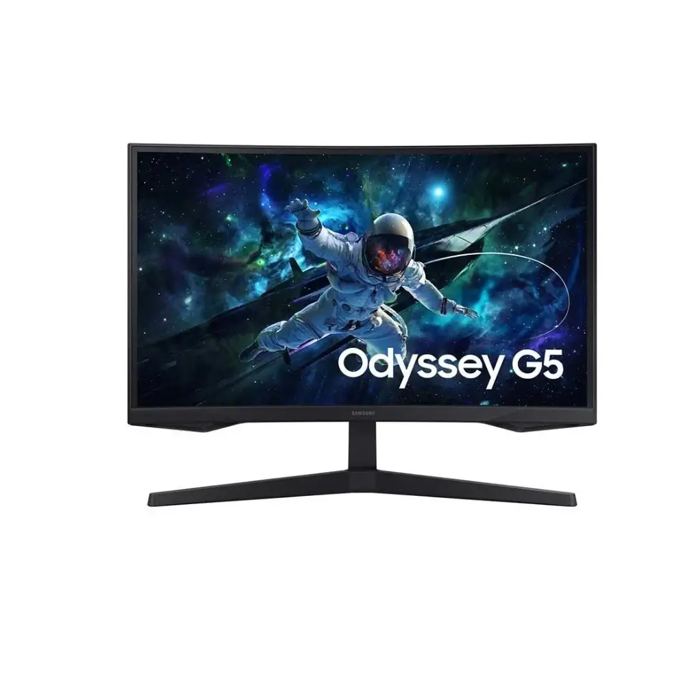 Samsung Odyssey G5 32 inch curved gaming monitor front view in black