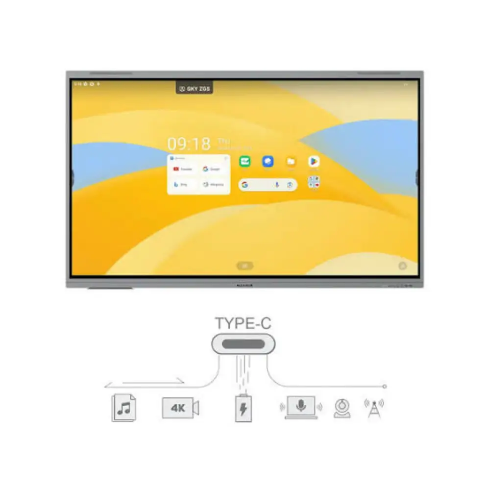 Maxhub E6530 panel with 40-point touch being used for annotation