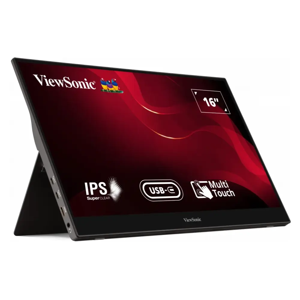 ViewSonic TD1655 16-inch IPS touch portable monitor front view ViewSonic TD1655 16-inch IPS touch portable monitor front view