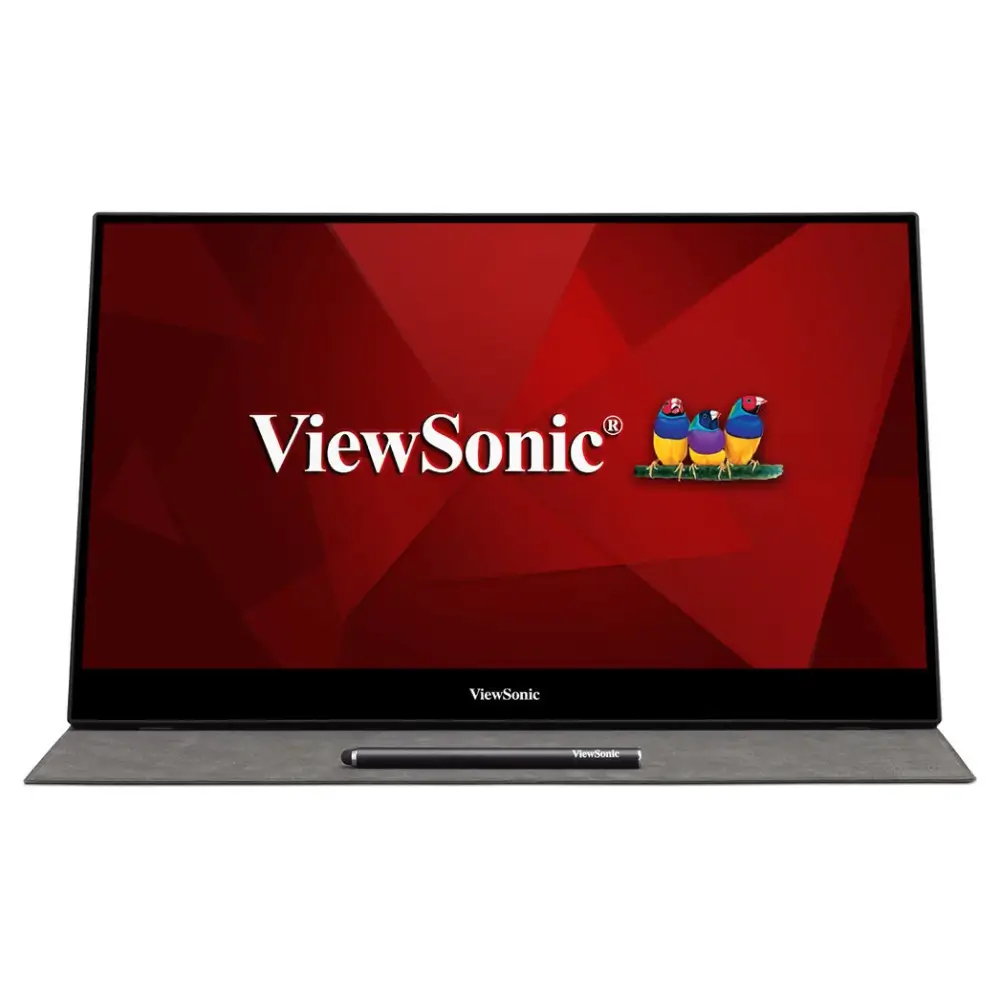 ViewSonic TD1655 touchscreen being used with a finger on screen ViewSonic TD1655 touchscreen being used with a finger on screen