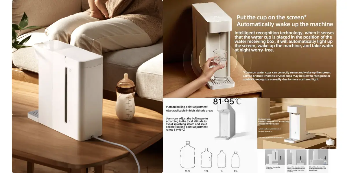 XIAOMI SCISHARE S2101 Smart Instant Heating Water Dispenser 1.8L – Warm Water in 3 Seconds - image 2