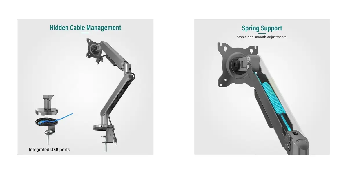 Kaloc DS120 Adjustable Single Monitor Arm for 17-32 Inch