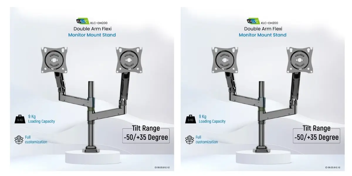 Kaloc KLC-DH200 Dual Monitor Arm for 17-35 Inch Screens