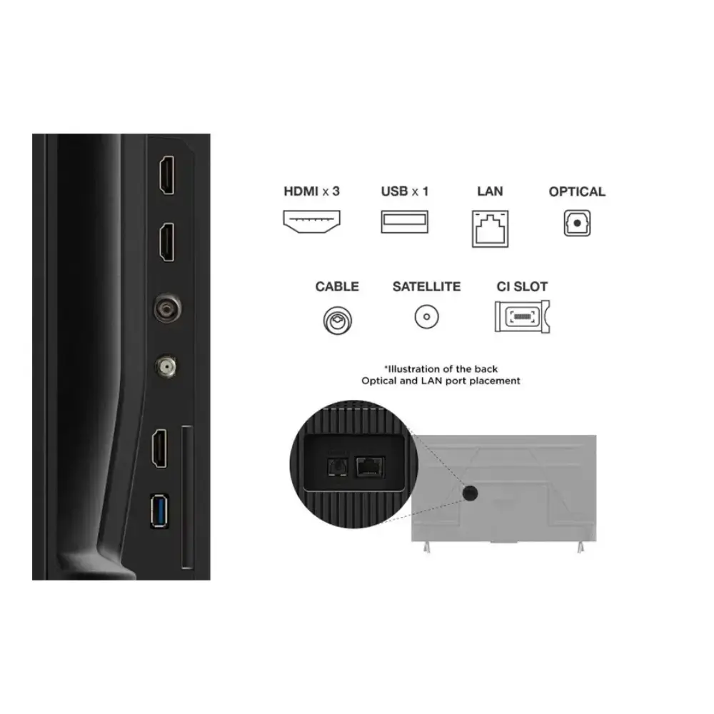 TCL 43V6C 43 inch 4K UHD Smart Google TV front view