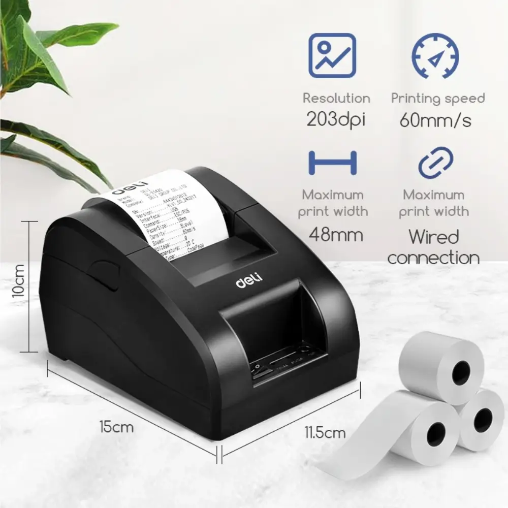 Deli ES420 printing a receipt at 60mm/s speed