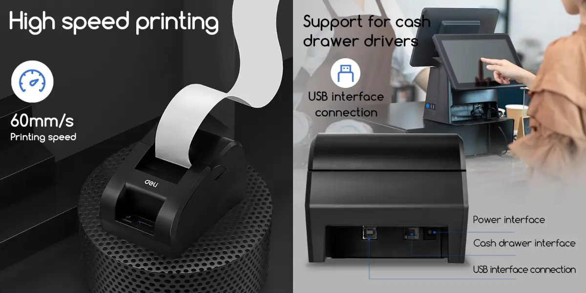 Deli ES420 Thermal POS Receipt Printer