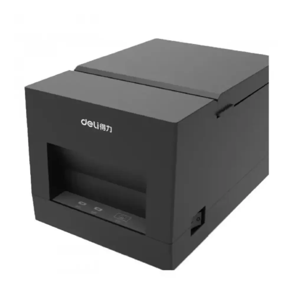 Paper compartment detail on the Deli E581PW receipt printer Paper compartment detail on the Deli E581PW receipt printer
