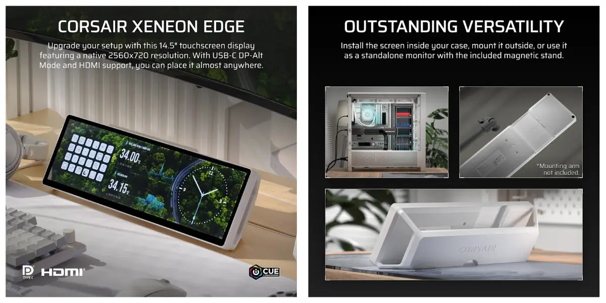 Corsair XENEON EDGE 14.5" White Touchscreen Display