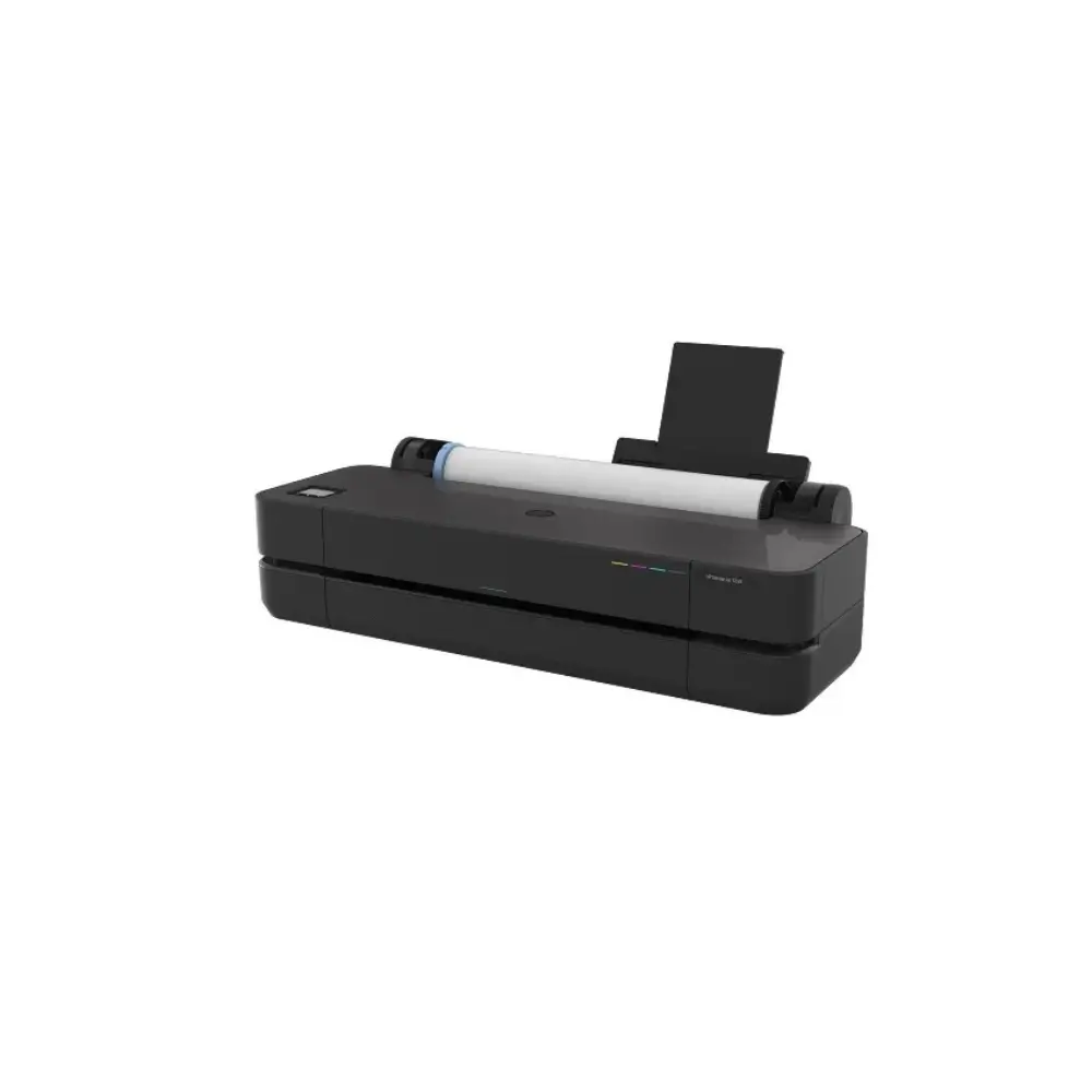 HP DesignJet T250 printing a large A1 technical drawing