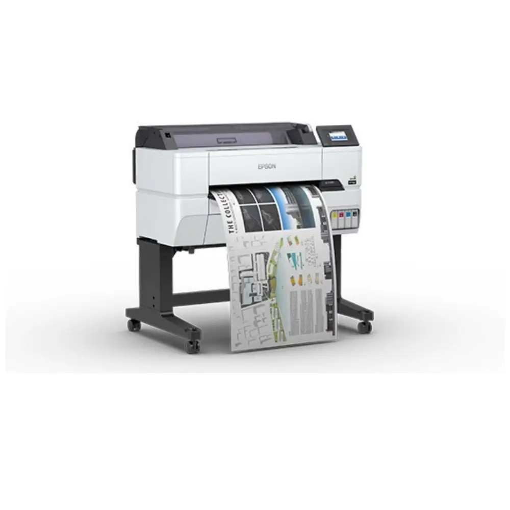 Close-up of the Epson SC-T3435 roll paper slot and output tray