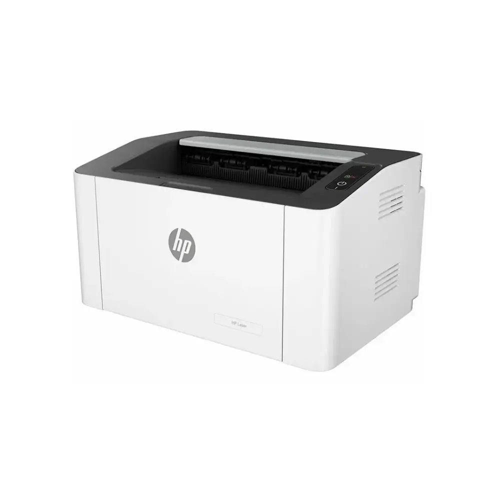 Close-up of the HP Laser 1008a paper input tray and output area
