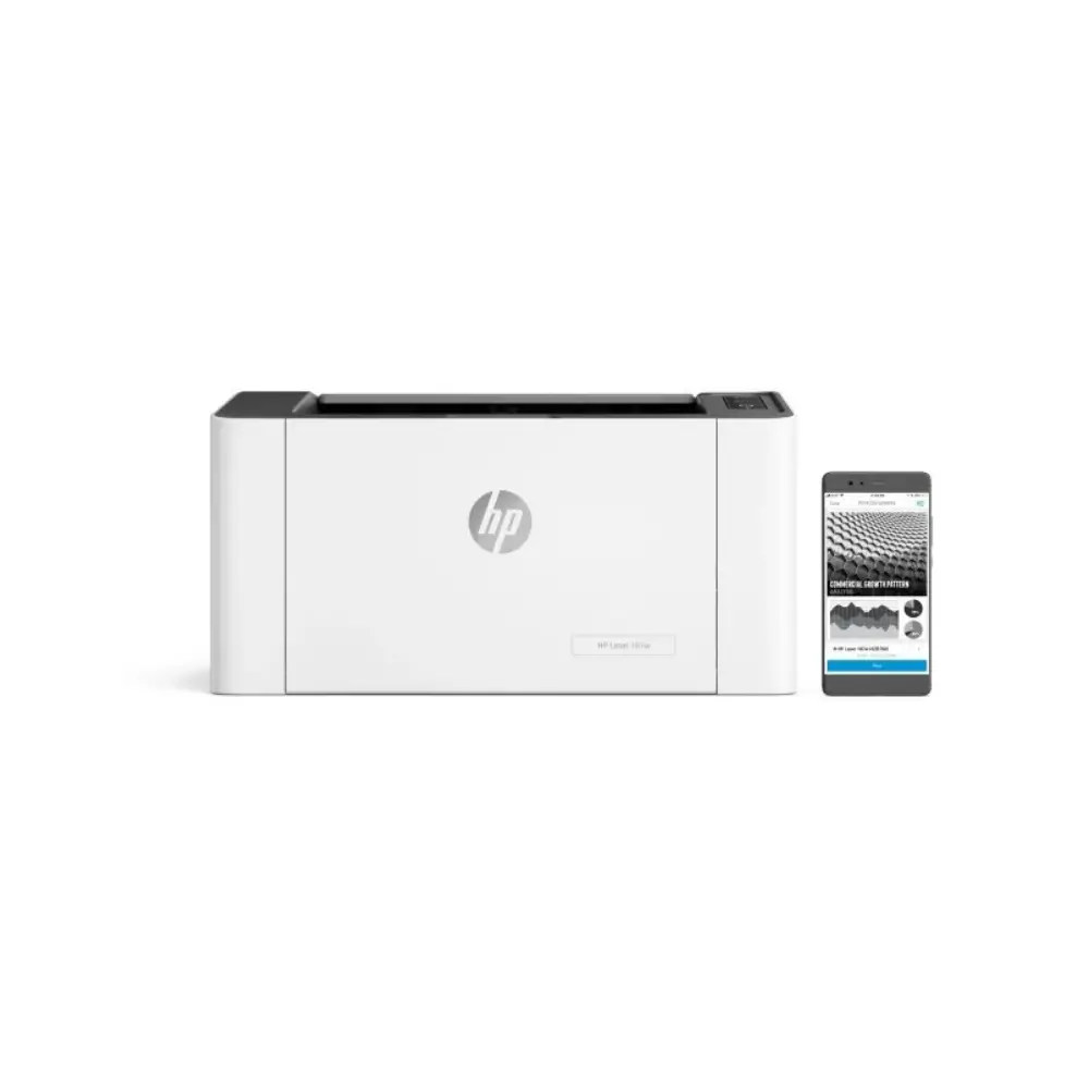 HP Laser 108A printer showing fast 21 ppm black and white laser printing HP Laser 108A printer showing fast 21 ppm black and white laser printing