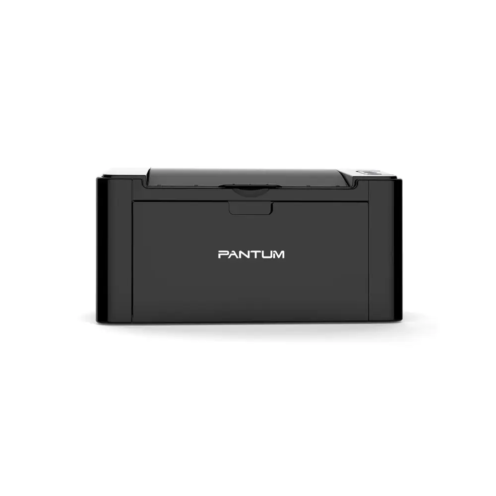Pantum P2505 single function mono laser printer front view in black Pantum P2505 single function mono laser printer front view in black