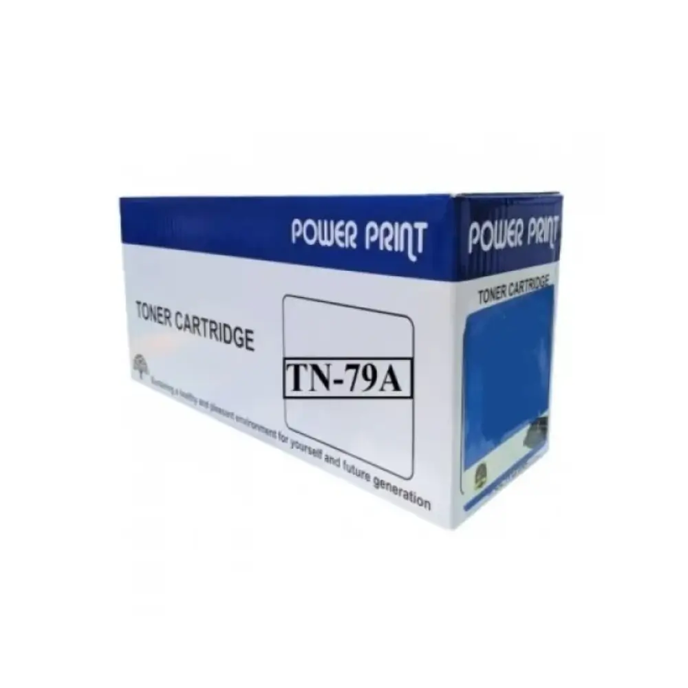 Power Print TN-79A black laser toner cartridge, front view Power Print TN-79A black laser toner cartridge, front view