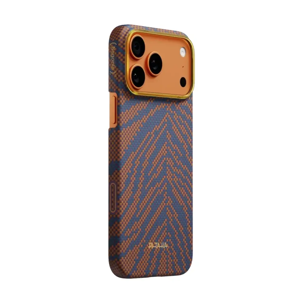 PitaTap capacitive camera control on PITAKA Burning Orange Edge case