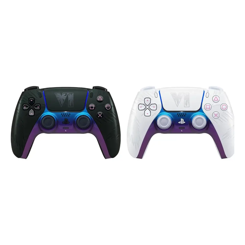 Gamer playing a PlayStation 5 game with a DualSense controller Gamer playing a PlayStation 5 game with a DualSense controller
