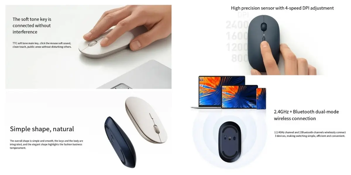 Xiaomi Portable Mouse 3 Dual-Mode Wireless Bluetooth Mouse