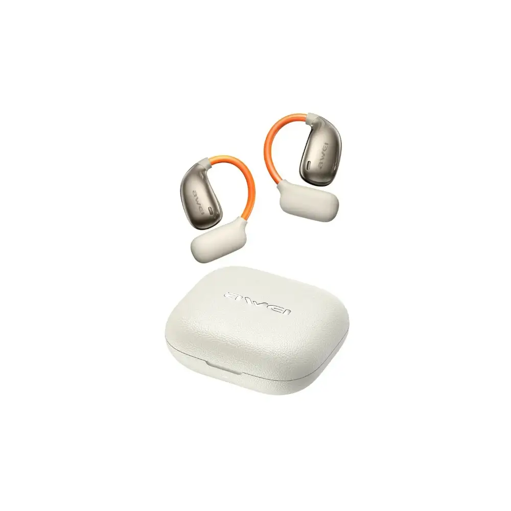 Awei T82 Pro open-ear wireless earbuds with charging case