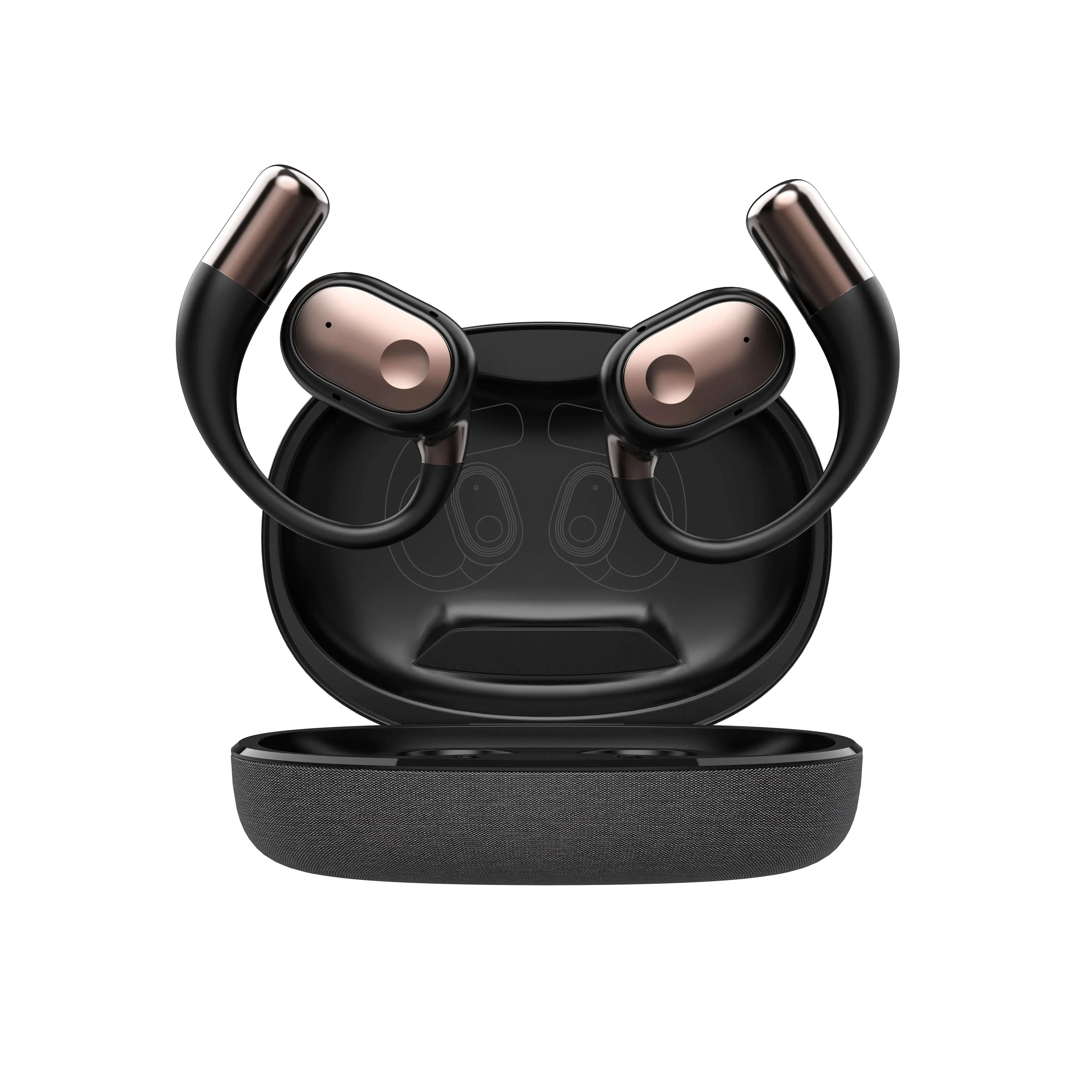 Close-up of LDNIO T11 earbud and USB-C port on the charging case