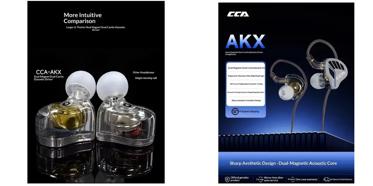 CCA AKX Wired In-Ear Monitor with Dual-Magnetic Driver