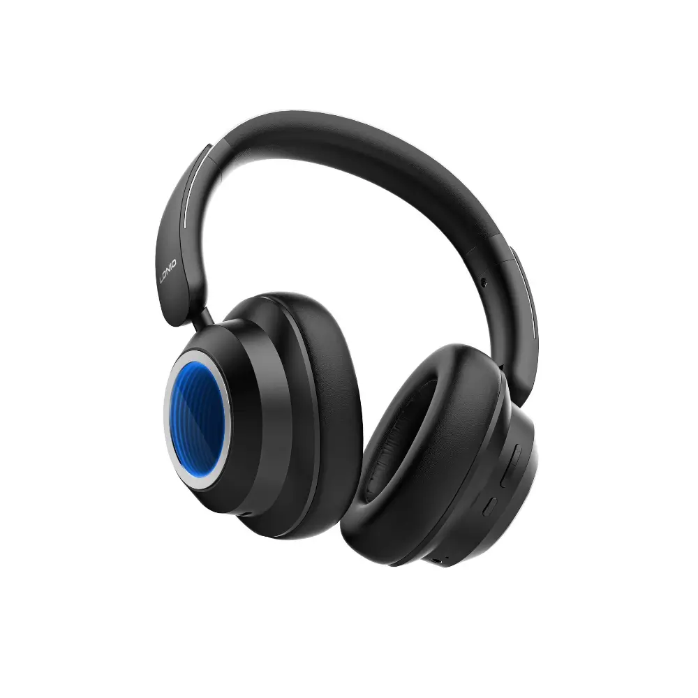 Person listening to music with LDNIO H01 wireless headphones