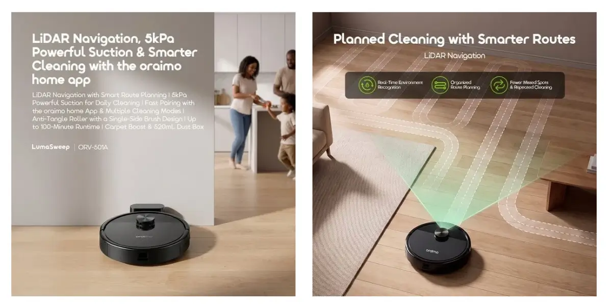 Oraimo ORV-501A Robot Vacuum Cleaner with 5000Pa Suction
