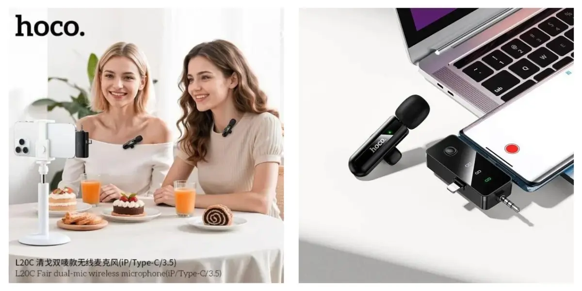 Hoco L20C Dual Microphone with Noise Cancellation